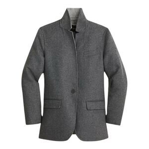 J. Crew Leighton Blazer Jacket Gray Wool Flannel Preppy Academia Size 2